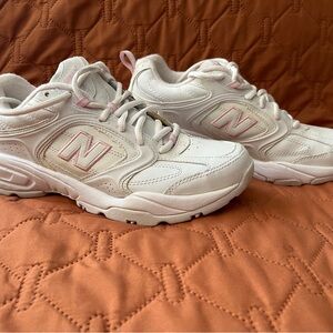 New Balance White and Pink Athletic Shoes